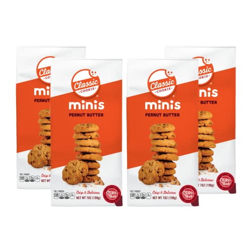 Classic Cookie Minis Crispy Peanut Butter Cookies made with Reese's® Peanut Butter Chips, 4 Bags, 7 oz. Each