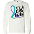 thumbnail image 3 of Inktastic Never Stop Fighting Suicide Prevention Awareness Ribbon Long Sleeve T-Shirt, 3 of 5
