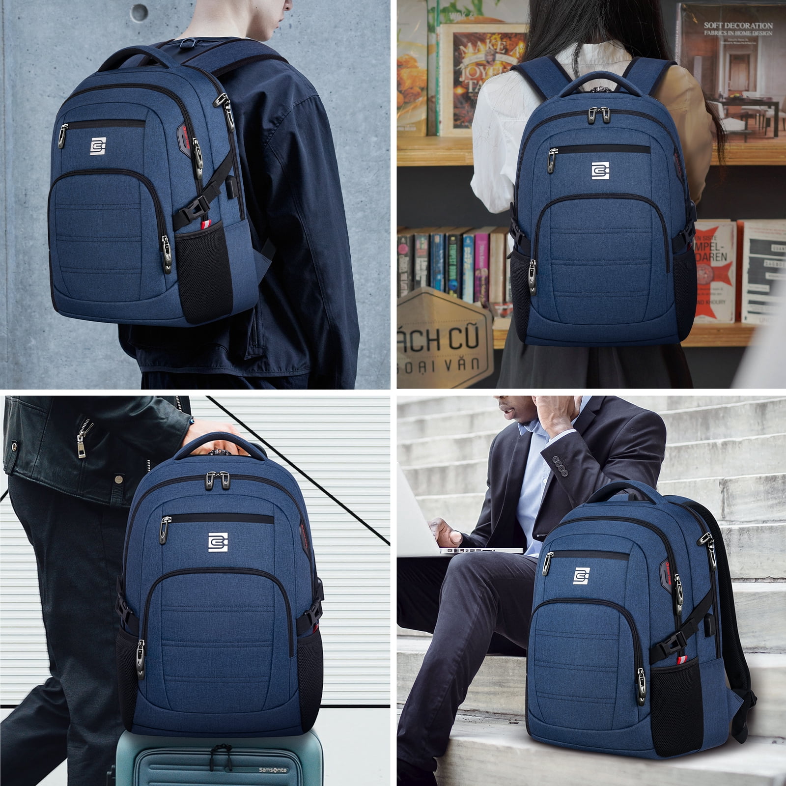 UKEIN Laptop Backpack with USB Charging Port Water Resistant Backpacks for Adults Work Business Laptop Backpack for Men