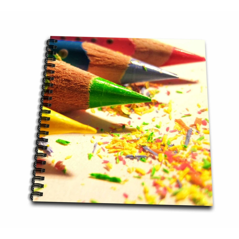 3dRose Colored Pencils Drawing Book, 8 by 8inch