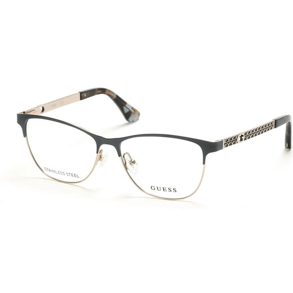 Guess GU2883 091 Women's Matte Blue Metal Oval Frame Eyeglasses