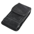 thumbnail image 6 of For Samsung Galaxy A35 5G Universal Vertical Denim Fabric Case Holster with 2 Card Slots, Pen Holder, Belt Clip Loop & Hook Carrying Large Phone Pouch - Black Denim, 6 of 9