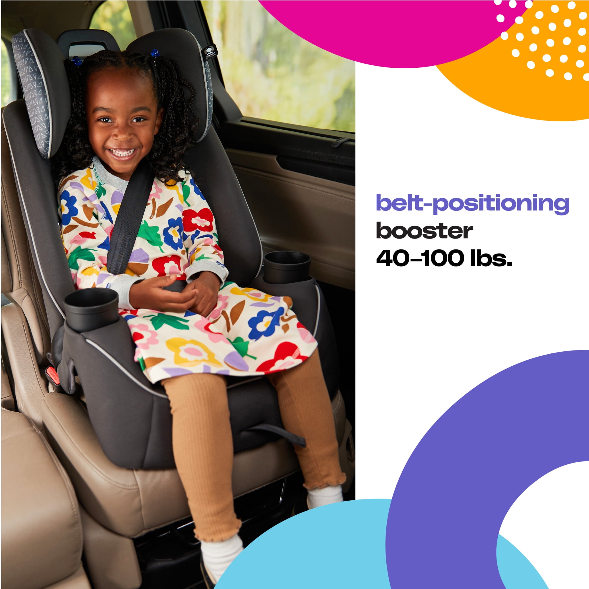 (3 pack) Cosco Kids Easy Elite Slim All-in-One Convertible Car Seat, Grey Glphys, Unisex