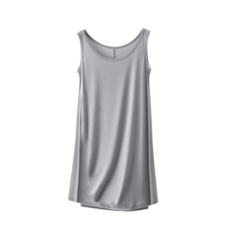Tumotour Nightgowns For Women Wide Strap Dress Sleeveless Nightgown Sleepwear Chemise Lingerie Dress Pajamas Loungewear Round Neck Sleepwear Nightshirt