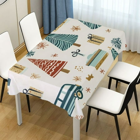 

ALAZA Christmas Trees Gift Rectangle Tablecloth Tablecover Dinning Table Cloth 60 x90