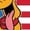 HEATHER BLUE, variant on Disney - Americana - Pluto Usa Flag - Women's Racerback Tank Top