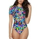 thumbnail image 1 of Fotbe Colorful Tie Dye Stained Glass 2 Body de Mujer con Cuello Redondo y Mangas Cortas, Sin Mangas Ajustado, Suave, Cómodo y Básico-Medium, 1 of 7