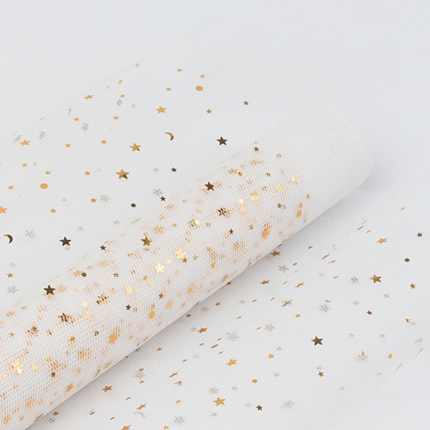 5y Roll Mesh Wrapping Material Sequins Star Moon Lace Flower Gift Diy Wrapping Packaging Decoration Walmart Com