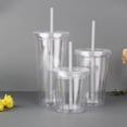 thumbnail image 4 of Dsscvnef Double Gobelets en Plastique à Paroi avec Couvercles et / Grand Gobelet de Voyage Classique Transparent Réutilisable, 4 of 8