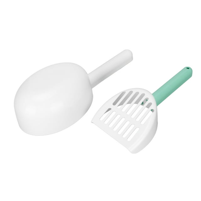 Cat Litter Scoop, 7mm Leak Hole Detachable Convenient Cat Poop Shovel ABS Neat For Litter Box For Cats Green