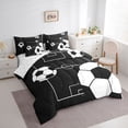 thumbnail image 3 of Manfei Soccer Ball Game 7-Piece Twin Bedding Sets for Children Teens Boys,Sport Theme Bedding Comforter Set,Black White Breathable Sheet Sets,Ultra Soft Home Decor,Reversible, 3 of 8