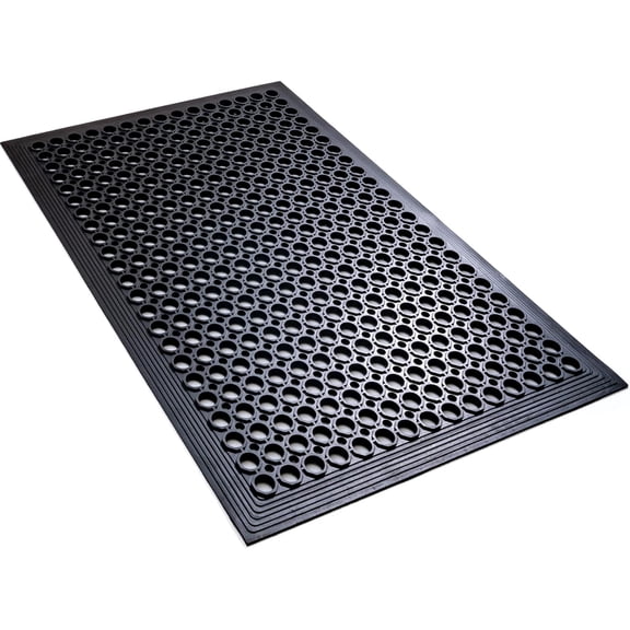 HEYWU Rubber Floor Anti Fatigue Mat in Black, 24" x 36"