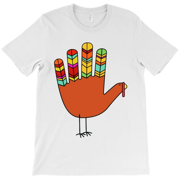 Hand Turkey Thanksgiving Day, Holiday Craft Humor Graphic Design G9756 Unisex T-Shirt, Up to Size 5XL