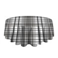thumbnail image 5 of Black Gray and White Checkered Pattern Round Tablecloth 60"x60",Wrinkle Wipeable Table Cloth for Kitchen Dining Room Picnic Patio Party, 5 of 6