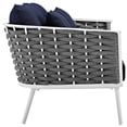 thumbnail image 5 of Afuera Living Aluminum Patio Loveseat in White Navy, 5 of 5