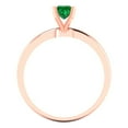 thumbnail image 4 of 0.5 ct Princess Cut Simulated Emerald Solitaire Engagement Ring for Women in 18K Rose Gold, 4 of 5