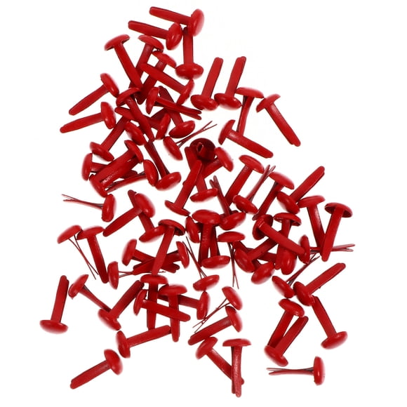 OUNONA 200Pcs Red Brads Paper Fasteners for Craft Enthusiasts DIY Craft