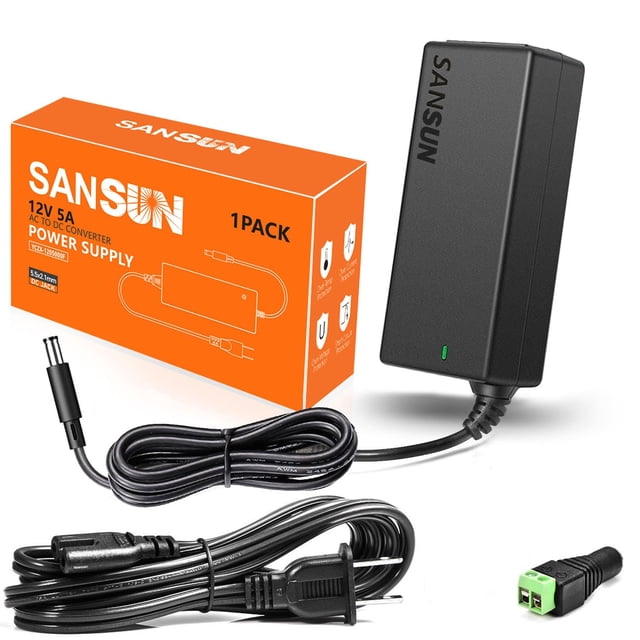 Fuente de alimentación SANSUN 12V 5A 60W AC 100-240V a DC 12V