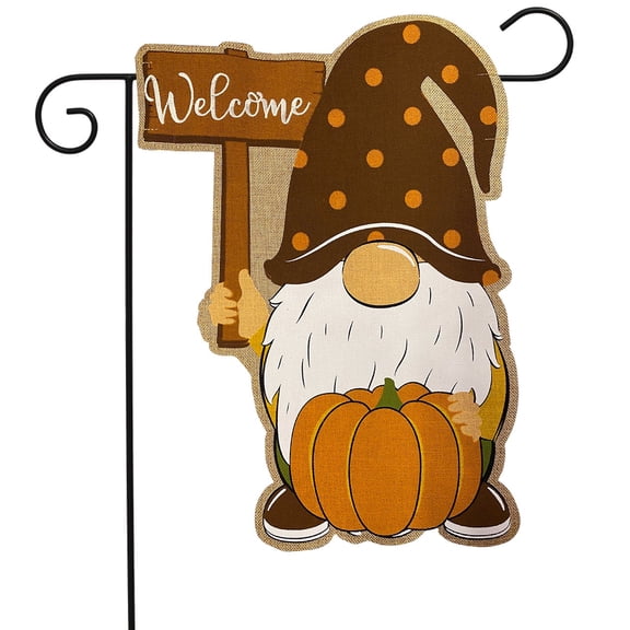 Briarwood Lane Fall Gnome Burlap Garden Flag