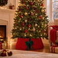 thumbnail image 4 of Christmas Tree Collar Plush Fabric Christmas Tree Skirt Ring Stand Cover Basket for Holiday Xmas Tree Living Room Seasonal Home Decor, 4 of 7