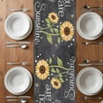 thumbnail image 6 of You Are My Sunshine Table Runner - 60 Inch Long, Kitchen Dining Table Runner Dresser Scarves, Yellow Sunflowers Cute Bees Heart Dark Gray Farmhouse Decor for Coffee Tables Wedding Party Banquet, 6 of 8