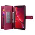 thumbnail image 6 of Crossbody for iPhone XS / iPhone X Phone Case Wallet with Card Slots Zipper Pocket, PU Leather Magnetic Shoulder Strap Purse Cover with Flip Kickstand for iPhone XS / iPhone X Women Girls, Red, 6 of 10