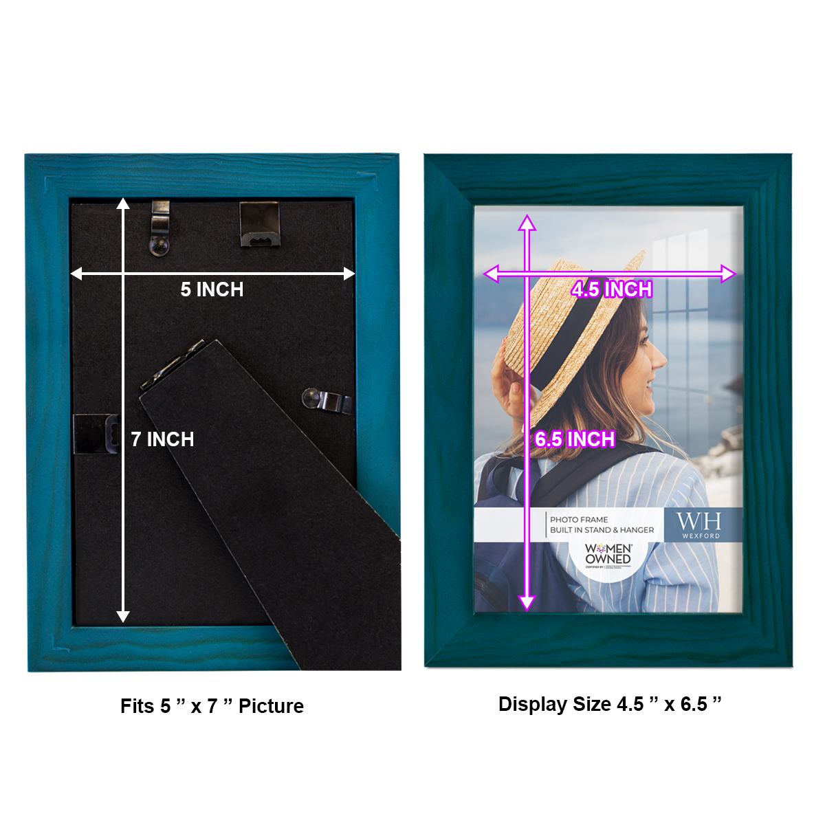 Woodgrain 5 in. x 7 in. Ocean Blue Picture Frame