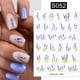 thumbnail image 3 of Harunouta-adhesivo 3D para uñas, calcomanías florales doradas de lavanda, línea geométrica, flor de lámina plateada, deslizadores de manicura, 3 of 4