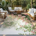 thumbnail image 3 of Fsddascl Pink Roses Spring Floral Outdoor Rug for Patio/Deck/Porch, Non-Slip Large Area Rug 4 x 6 Ft, Summer Botanical Flowers Indoor Outdoor Rugs Washable Area Rugs, Reversible Camping Rug Carpet, 3 of 5