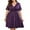 Purple, variant on WQJNWEQ Summer Dresses New Arrival Womens Casual Plus Size V-Neck Solid Short Sleeve Boho Workwear Swing Workwear Belt