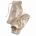 thumbnail image 2 of Cagogo Women Plus Size Harem Pants Drawstring Flowy Casual Lounge Solid Loose Regular Fit Ankle Trousers Workout, Khaki 5XL, 2 of 5