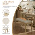 thumbnail image 6 of Harper & Bright Designs Expandable Dining Table Set for 6, Wooden Rectangular Kitchen Table with Removable Leaf, 4 Upholstered Dining Chairs and Long Bench, Natural, 6 of 20