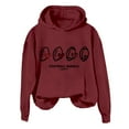 thumbnail image 4 of ZSQDM Football&nbsp;Sweatshirts&nbsp;For&nbsp;Women Women'S Fashionable Round Neck Casual Letter Printed Long Sleeve Top Sweatshirt Brick Red Women Blending Sweatshirt (L), 4 of 4