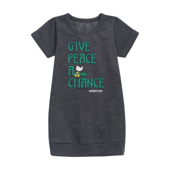Woodstock - Give Peace A Chance - Toddler & Youth Girls Fleece Dress