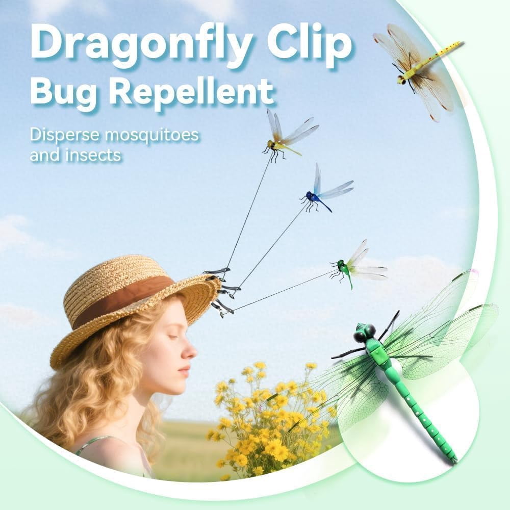 Dragon Fly Wasp Deterrent Outdoor, 3D Dragonfly Wasp Deterrent for Patio, Decorative Garden Stakes for Yard and Camping