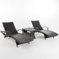 thumbnail image 5 of Anthony Outdoor 3 Piece Wicker Armed Chaise Lounge Set with Lounge Table, Multibrown, 5 of 7