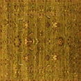 thumbnail image 1 of Ahgly Company Machine Washable Indoor Square Oriental Yellow Industrial Area Rugs, 6' Square, 1 of 4