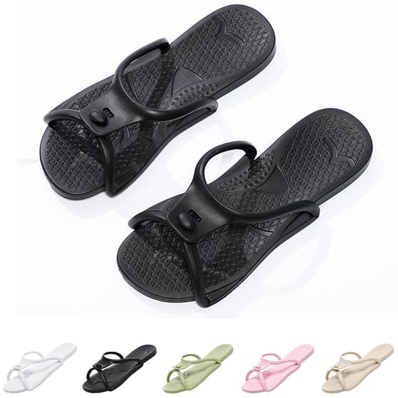 Miluxas Foldable Sandals Travel Slippers Shower Shoes for Women Men-Non-Slip Quick-Dry, Portable House Shoes White 7-7.5(39-40)