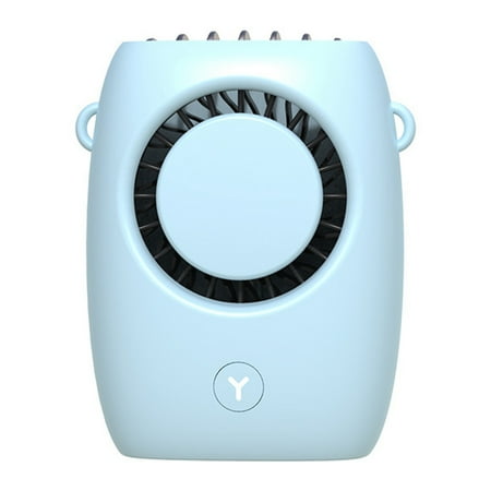 

USB Mini Cooling Hanging Neck Fan Lazy Sports Fan for Travel - Blue
