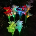 thumbnail image 6 of Harpi Solar Lights Outdoor Clearance, Solar Flowers Lights Outdoor Garden, Waterproof Decorative Lights with 4 Lily Flowers, Color Changing LED Solar Powered Landscape Lights for Yard Garden Patio, 6 of 8