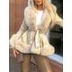 thumbnail image 5 of Txlixc Chaqueta de cuero de mujer con cuello de felpa de contraste casual Txlixc moda, 5 of 7