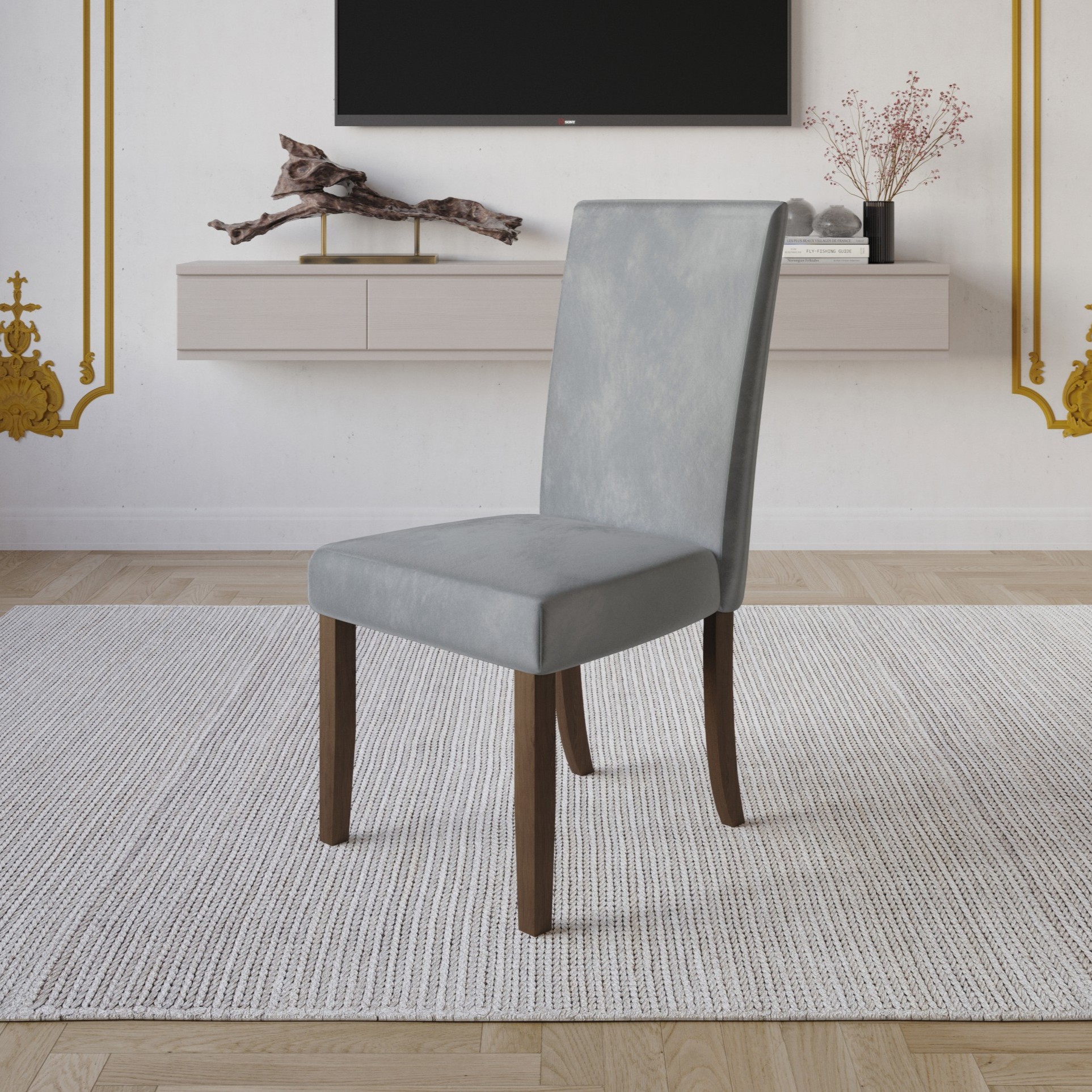 Home Design Darien Dining Chair (Set of 4), Brown, Upholstered seat, Foam-padded back, Comfortable seating, Sturdy frame, Elegant design, Timeless style, Durable construction