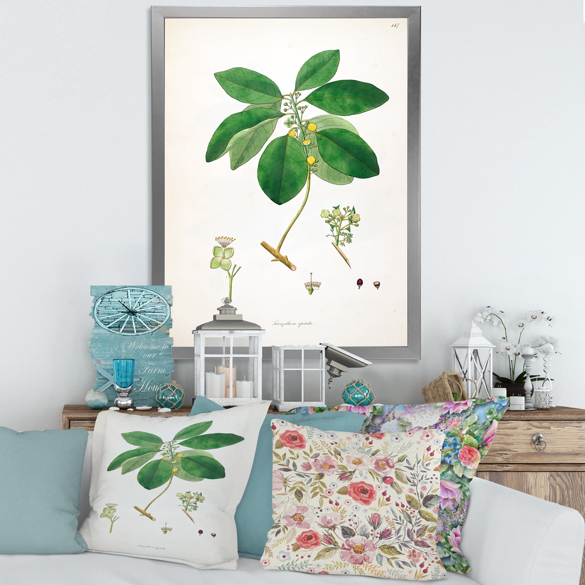 Designart 'Ancient Botanicals V' Farmhouse Framed Art Print