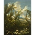 thumbnail image 3 of Alessandro Magnasco 12x14 Black Modern Framed Museum Art Print Titled - Landscape with Washerwoman (1710-1720), 3 of 5