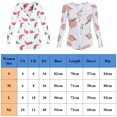 thumbnail image 2 of Womens Button Bodysuit Peach Chili Printed Stretch Leotard Sleepwear Tops Romper, 2 of 4