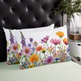 thumbnail image 3 of Waterproof Outdoor Throw Pillows with Inserts 12"x20", Spring Flowers Soft Decorative Pillowcases for Couch Bedroom, Elegant Floral Pastoral Watercolor Botanical Pillow Covers for Sofa Living Room, 3 of 8