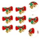 thumbnail image 3 of 6 piezas de lazo navideño con campanas para colgar, decoración, mini lazo, adorno para Hoja verde, 3 of 6