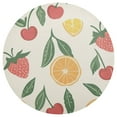 thumbnail image 3 of Qxltty 15inch Round Placemats Set of 6 Polyester Fabric Heat Resistant Washable Table Mat for Kitchen Party Decor Strawberries and Oranges on A Pastel Background, 3 of 7