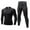 Black Line, variant on YUSHOW Mens Thermals Underwear Set Thin Wicking Base Layer Crew Neck Long Johns,Size M