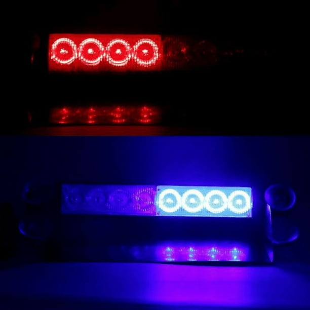 Luz de advertencia con ventosa para parabrisas delantero de coche, 8 LED, luz de pala